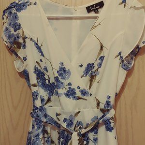 Lulu's White Floral High-Low Dress